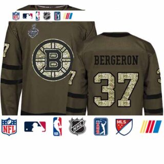 Bruins #37 Patrice Bergeron Green Salute to Service Stanley Cup Final Bound Youth Stitched Hockey Jersey