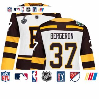 Bruins #37 Patrice Bergeron White Authentic 2019 Winter Classic Stanley Cup Final Bound Women's Stitched Hockey Jersey
