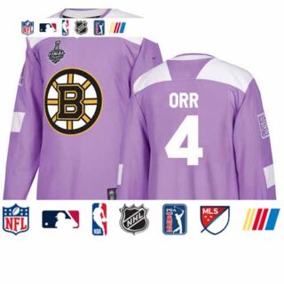 Bruins #4 Bobby Orr Purple Authentic Fights Cancer Stanley Cup Final Bound Stitched Hockey Jersey