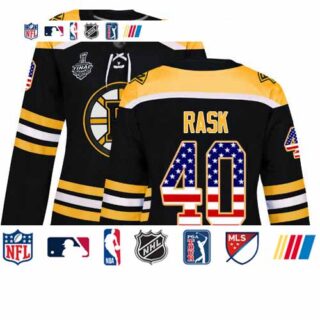 Bruins #40 Tuukka Rask Black Home Authentic USA Flag Stanley Cup Final Bound Women's Stitched Hockey Jersey