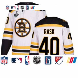 Bruins #40 Tuukka Rask White Road Authentic Stanley Cup Final Bound Stitched Hockey Jersey