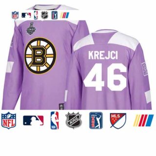 Bruins #46 David Krejci Purple Authentic Fights Cancer Stanley Cup Final Bound Youth Stitched Hockey Jersey