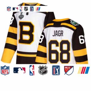 Bruins #68 Jaromir Jagr White Authentic 2019 Winter Classic Stanley Cup Final Bound Stitched Hockey Jersey