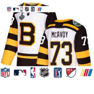 Bruins #73 Charlie McAvoy White Authentic 2019 Winter Classic Stanley Cup Final Bound Stitched Hockey Jersey