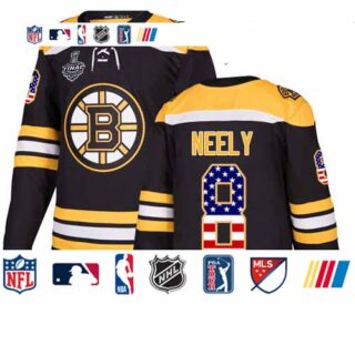 Bruins #8 Cam Neely Black Home Authentic USA Flag Stanley Cup Final Bound Youth Stitched Hockey Jersey