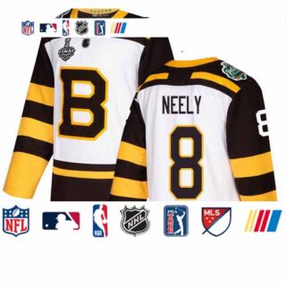 Bruins #8 Cam Neely White Authentic 2019 Winter Classic Stanley Cup Final Bound Youth Stitched Hockey Jersey