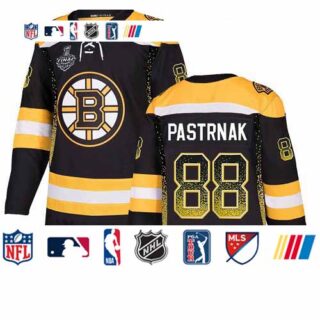 Bruins #88 David Pastrnak Black Home Authentic Drift Fashion Stanley Cup Final Bound Stitched Hockey Jersey