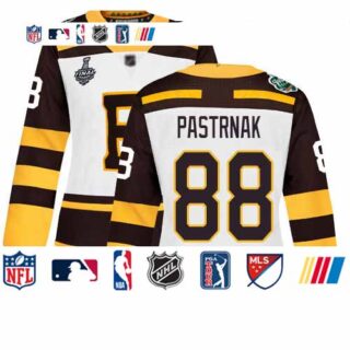 Bruins #88 David Pastrnak White Authentic 2019 Winter Classic Stanley Cup Final Bound Women's Stitched Hockey Jersey