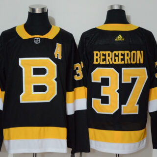 Bruins 37 Patrice Bergeron Black Adidas Jersey