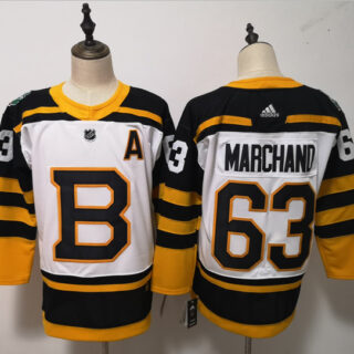 Bruins 63 Brad Marchand White 2019 Winter Classic Adidas Jersey