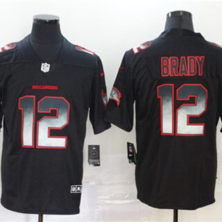 Buccaneers 12 Tom Brady Black Arch Smoke Vapor Untouchable Limited Jersey