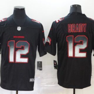 Buccaneers 12 Tom Brady Black Arch Smoke Vapor Untouchable Limited Jersey