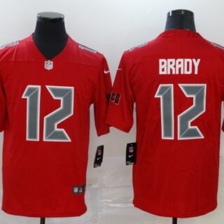 Buccaneers 12 Tom Brady Red Color Rush Limited Jersey