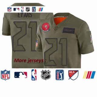 Buccaneers #21 Justin Evans Camo Youth Stitched Football Limited 2019 Salute to Service Jersey