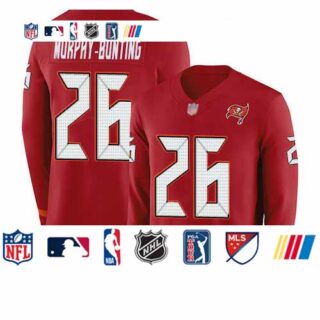 Buccaneers #26 Sean Murphy-Bunting Red Team Color Men's Stitched Football Limited Therma Long Sleeve Jersey