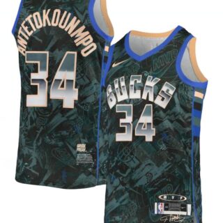 Bucks 34 Giannis Antetokounmpo Green Nike Select Series MVP Swingman Jersey