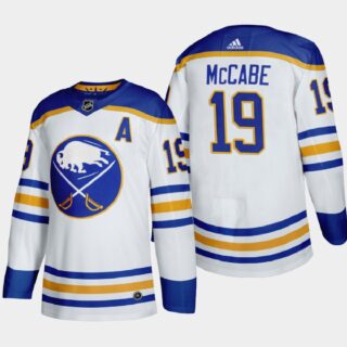 Buffalo Sabres #19 Jake Mccabe Men's Adidas 2020-21 Away Authentic Player Stitched NHL Jersey White