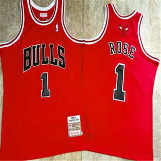 Bulls 1 Derrick Rose Red 2008-09 Hardwood Classics Jersey