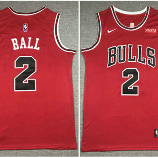 Bulls 2 Lonzo Ball Red Nike Swingman Jersey