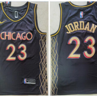 Bulls 23 Michael Jordan Black 2021 City Edition Nike Swingman Jersey