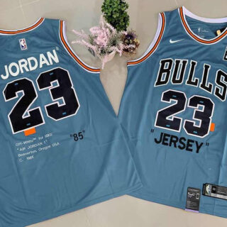 Bulls 23 Michael Jordan Blue Commemorative Edition Basketball Jersey