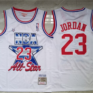 Bulls 23 Michael Jordan White 1991 All-Star White Hardwood Classics Jersey