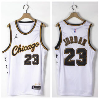 Bulls 23 Michael Jordan White Commemorative Edition Jordan Brand Swingman Jersey