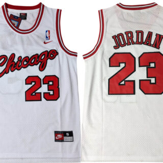 Bulls 23 Michael Jordan White Nike Swingman Jersey