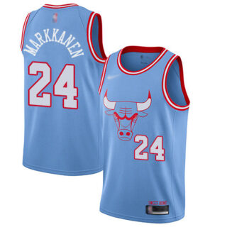 Bulls #24 Lauri Markkanen Blue Basketball Swingman City Edition 2019 20 Jersey