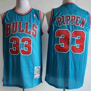 Bulls 33 Scottie Pippen Blue 1995-96 Hardwood Classics Swingman Jersey
