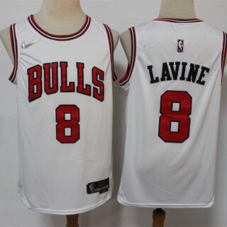 Bulls 8 Zach Lavine White Nike Diamond 75th Anniversary Swingman Jersey