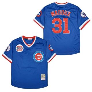 CUBS Maddux #31 MLB Blue throwback Jersey