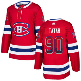 Canadiens #90 Tomas Tatar Red Home Authentic Drift Fashion Stitched Hockey Jersey