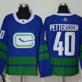 Canucks #40 Elias Pettersson Blue Alternate Authentic Stitched Hockey Jersey