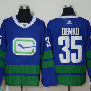 Canucks 35 Thatcher Demko Blue Adidas Jersey