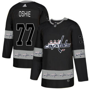 Capitals 77 T.J. Oshie Black Team Logos Fashion Adidas Jersey