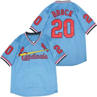 Cardinals 20 Lou Brock Blue Throwback Jersey