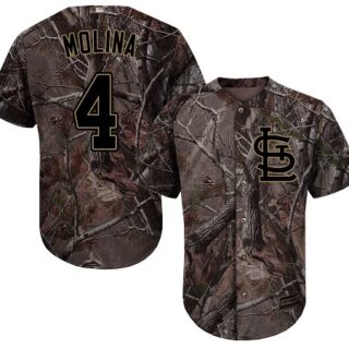 Cardinals #4 Yadier Molina Camo Realtree Collection Cool Base Stitched Baseball Jersey