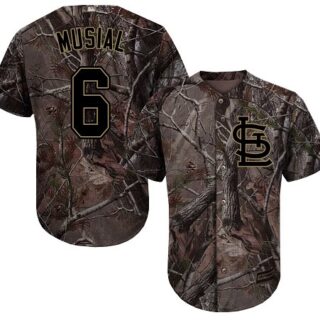Cardinals #6 Stan Musial Camo Realtree Collection Cool Base Stitched Baseball Jersey