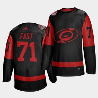Carolina Hurricanes #71 Jesper Fast Black Men's 2021 Stadium Series Outdoor Game Jersey