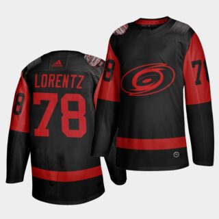 Carolina Hurricanes #78 Steven Lorentz Black Men's 2021 Stadium Series Outdoor Game Jersey