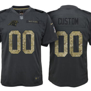 Youth Carolina Panthers Anthracite Customized Camo 2016 Salute to Service Jersey