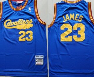Cavaliers 23 Lebron James Blue Hardwood Classics Jersey