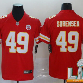 Cheap Super Bowl LV 2021 Men Kansas City Chiefs 49 Sorensen Red Nike Vapor Untouchable Limited NFL Jersey
