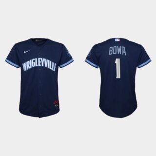 Chicago Cubs #1 Larry Bowa Youth Nike 2021 City Connect Navy MLB Jersey