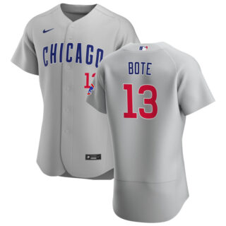Chicago Cubs #13 David Bote Men's Nike Gray Road 2020 Authentic Team Jersey