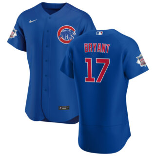 Chicago Cubs #17 Kris Bryant Men's Nike Royal Alternate 2020 Authentic Player Jersey