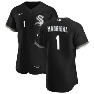 Chicago White Sox #1 Nick Madrigal Men's Nike Black Alternate 2020 Authentic Player MLB Jersey