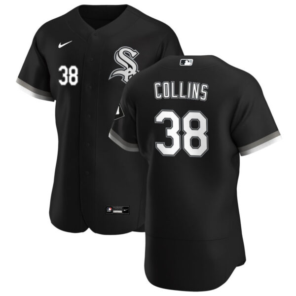 Chicago White Sox #38 Zack Collins Men's Nike Black Alternate 2020 Authentic Player MLB Jersey