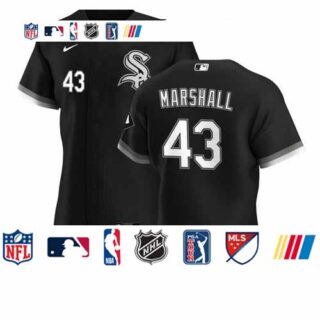 Chicago White Sox #43 Evan Marshall Men's Nike Black Alternate 2020 Authentic Player MLB Jersey